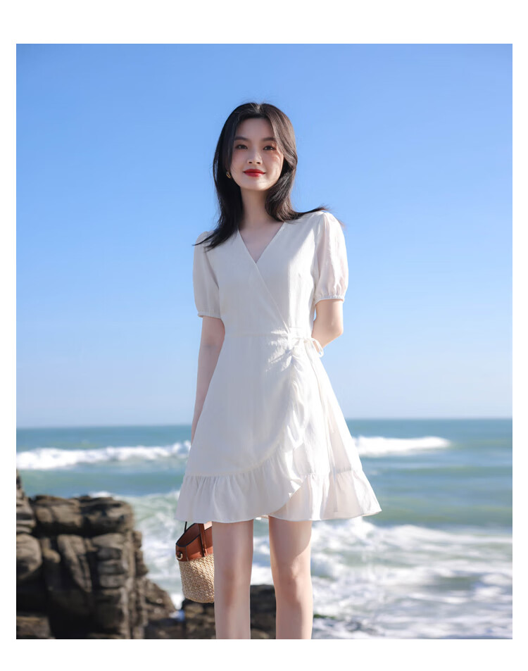 白色连衣裙棉_白色纯棉连衣裙_白色棉布连衣裙